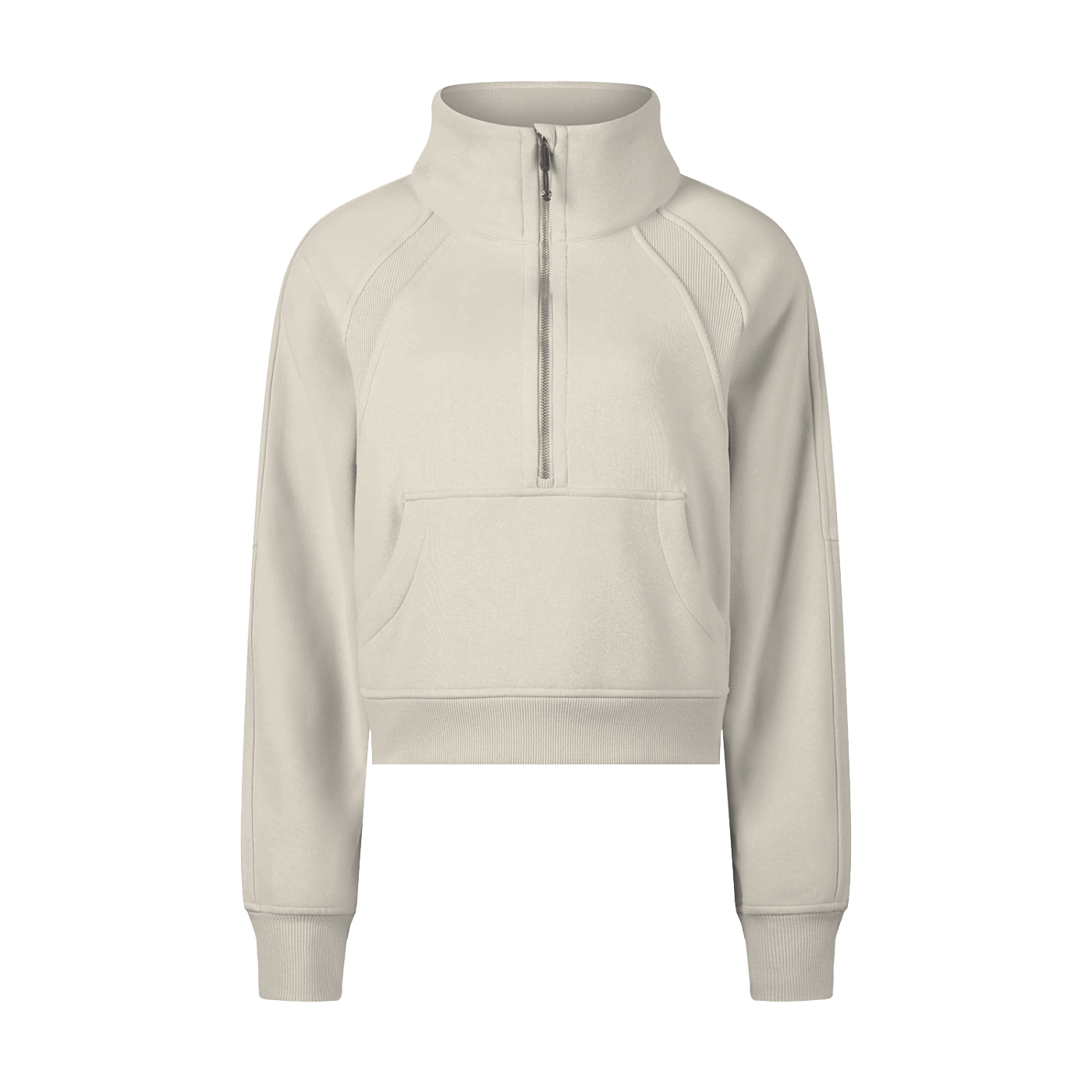 CA Cropped Half-Zip Sweatshirt with Pockets