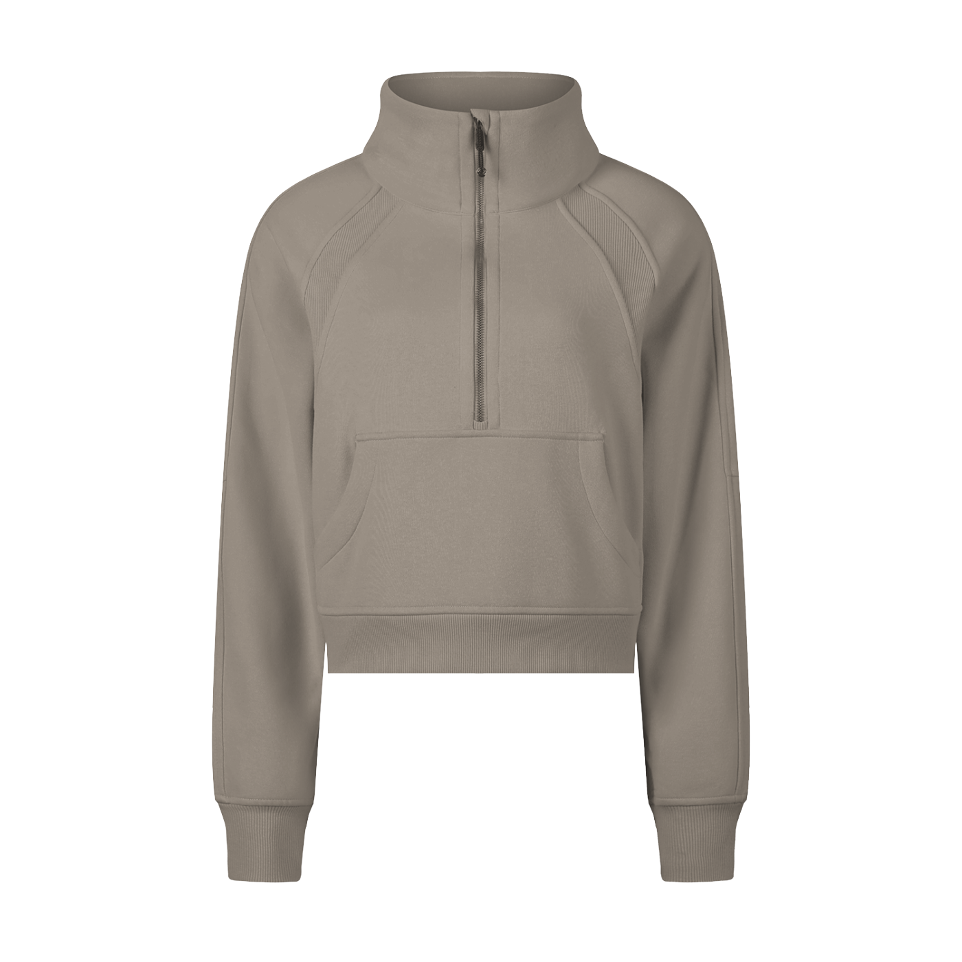 CA Cropped Half-Zip Sweatshirt with Pockets