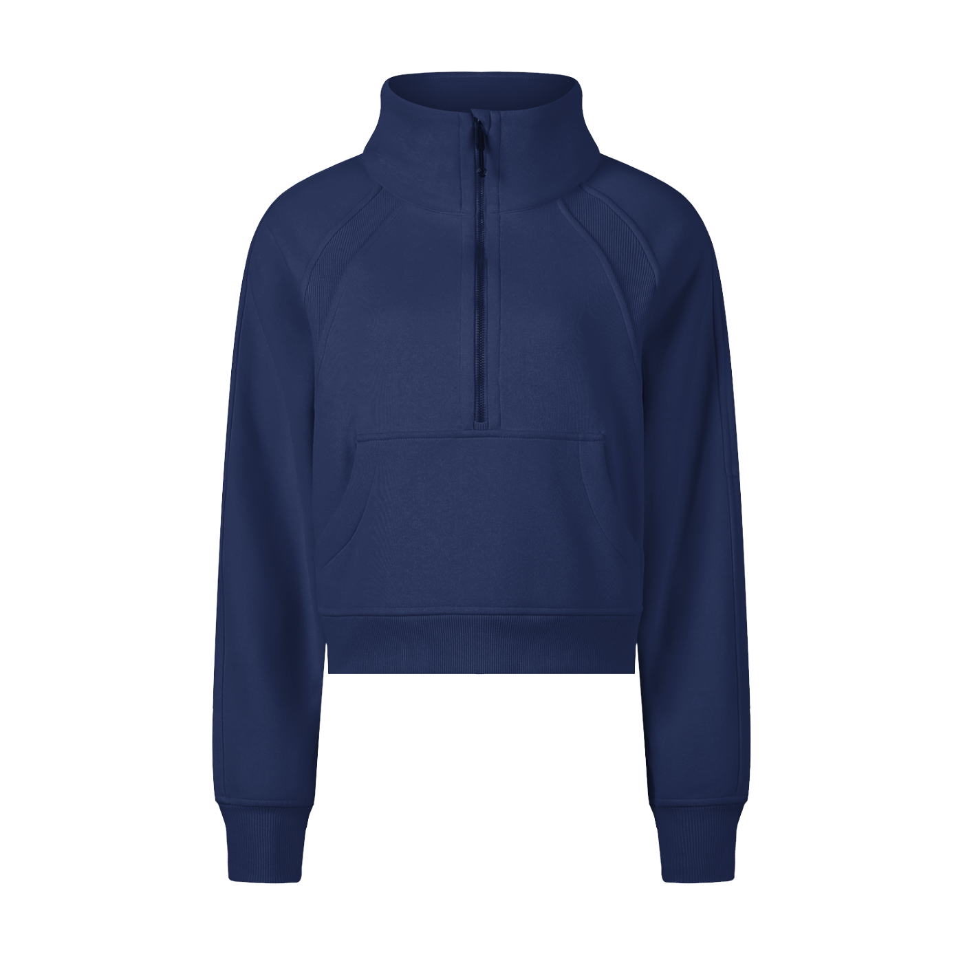 CA Cropped Half-Zip Sweatshirt with Pockets