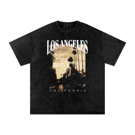 Los Angeles Snow Washed Oversized Cotton T-Shirt
