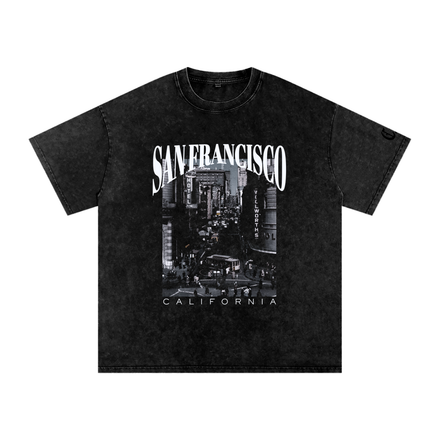 San Francisco Snow Washed Oversized Cotton T-Shirt