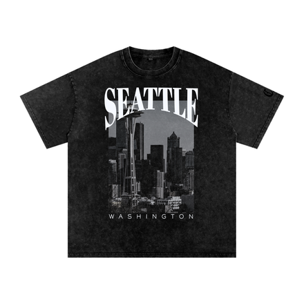 Seattle Snow Washed Oversized Cotton T-Shirt