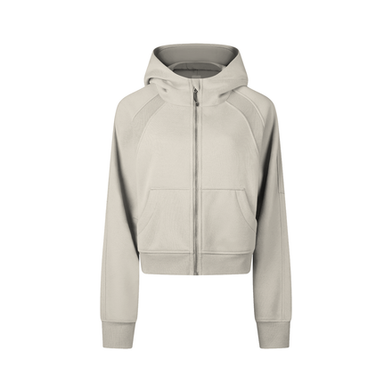 CA Cropped Zip-Up Hoodie with Pockets