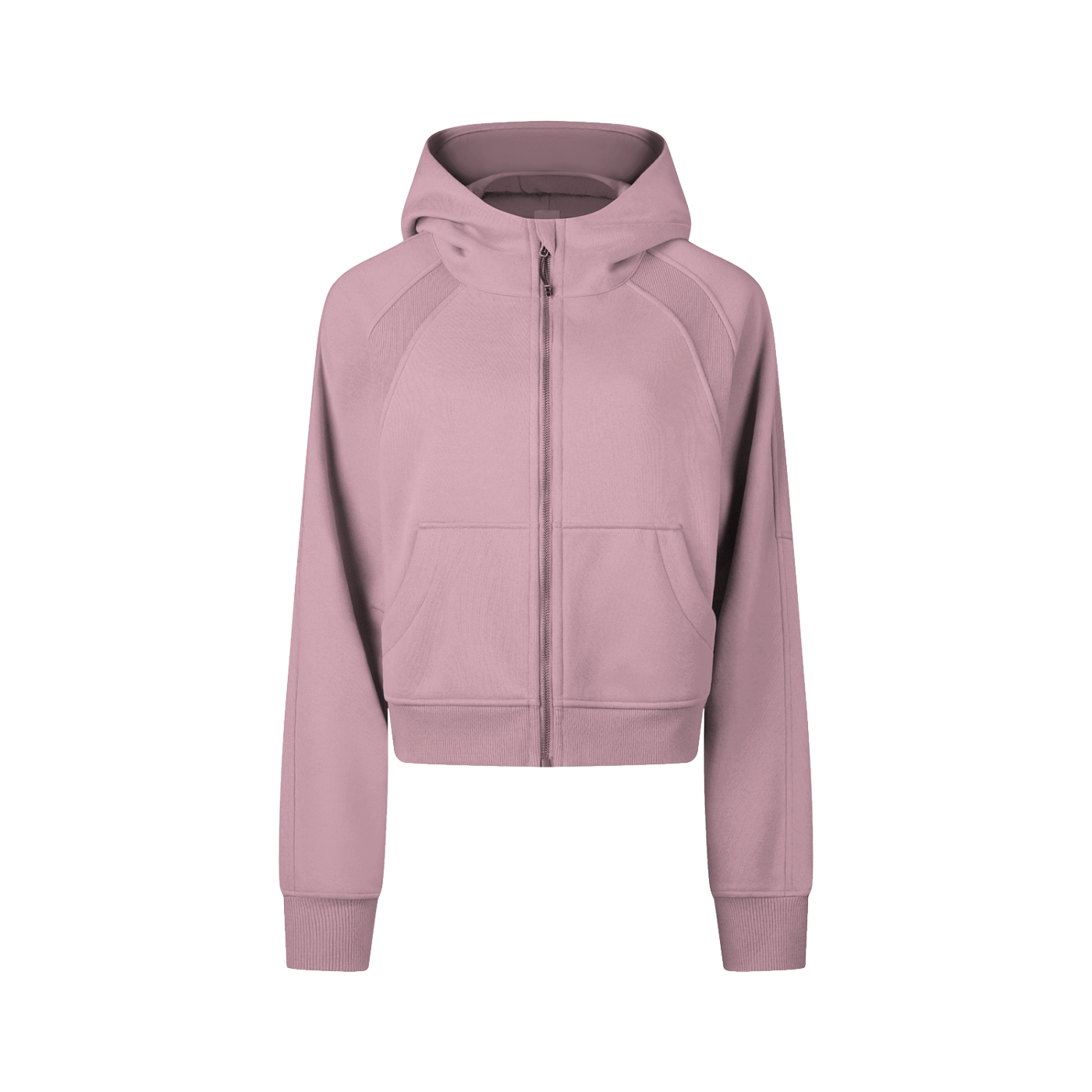 CA Cropped Zip-Up Hoodie with Pockets