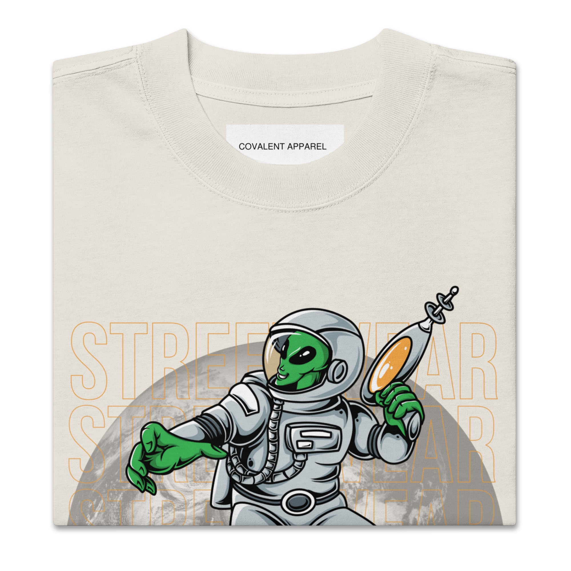 Covalent Apparel "Alien-Naut Streetwear" Oversized Faded T-Shirt