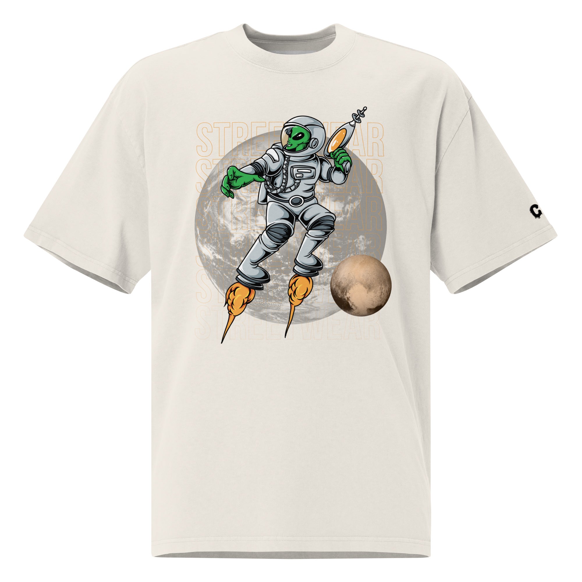 Covalent Apparel "Alien-Naut Streetwear" Oversized Faded T-Shirt