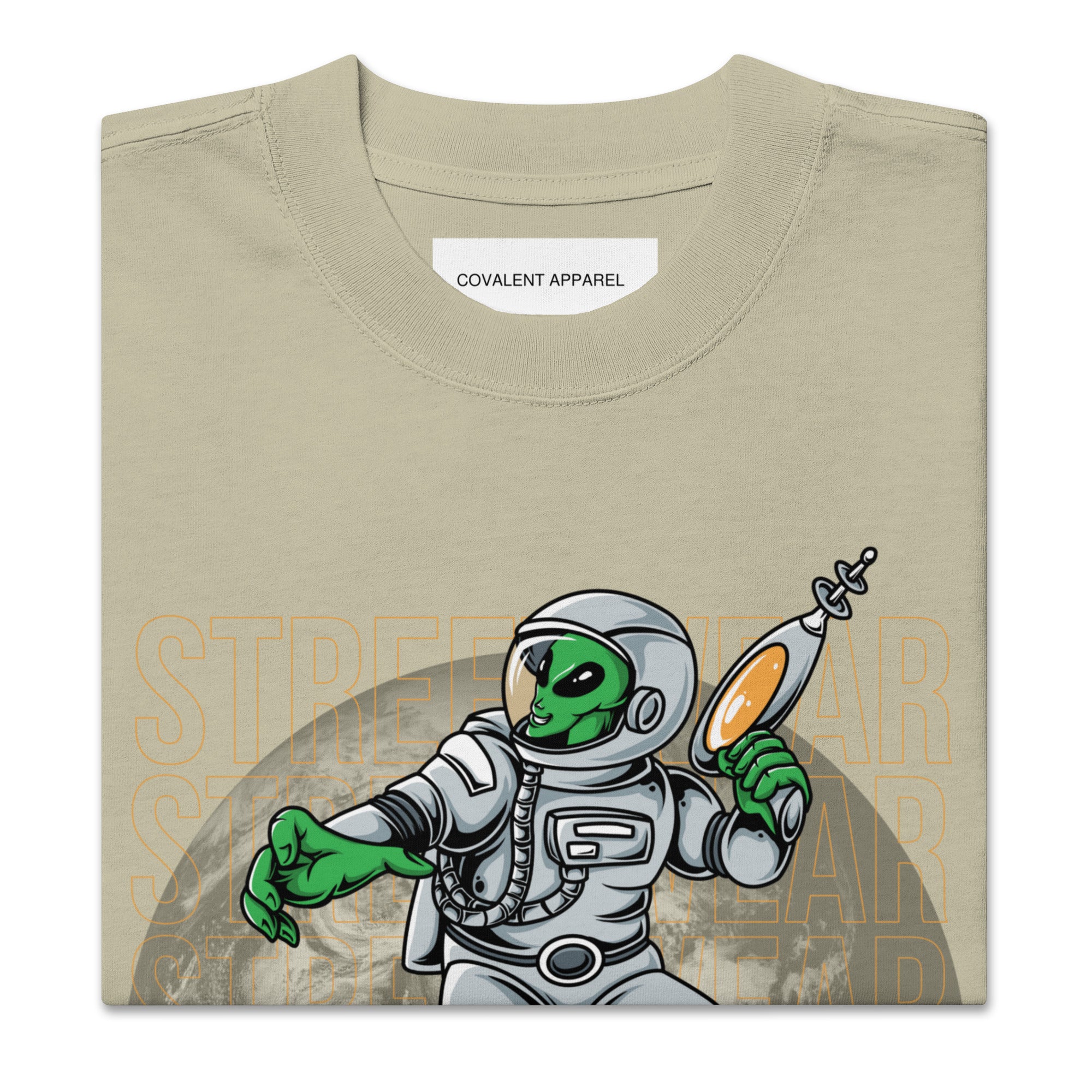 Covalent Apparel "Alien-Naut Streetwear" Oversized Faded T-Shirt