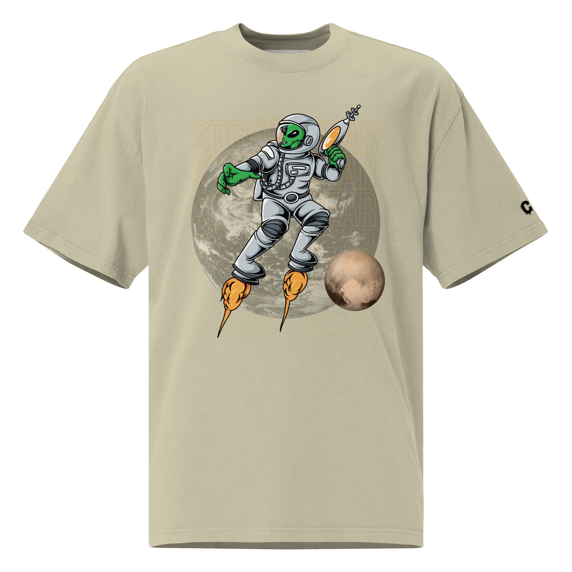 Covalent Apparel "Alien-Naut Streetwear" Oversized Faded T-Shirt