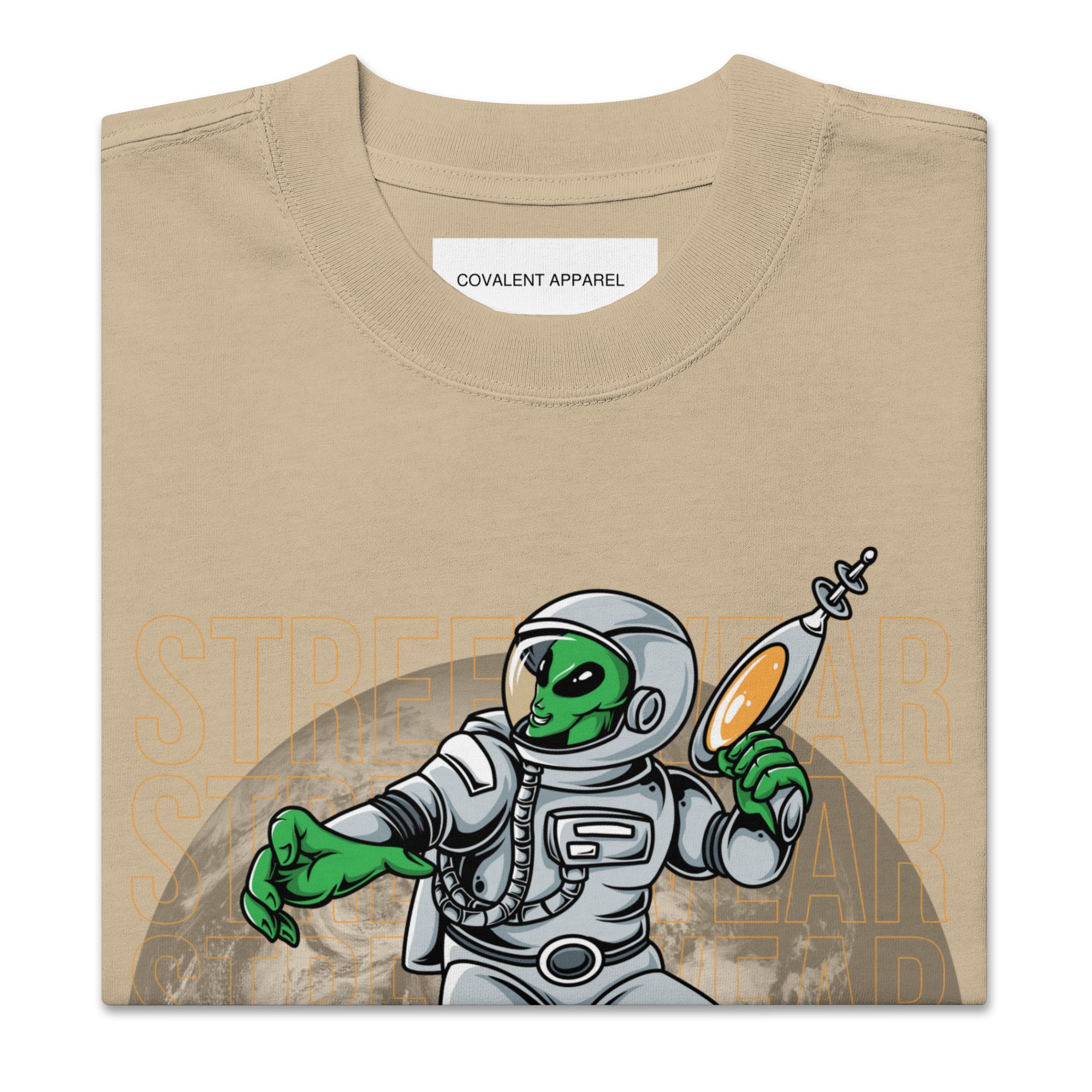 Covalent Apparel "Alien-Naut Streetwear" Oversized Faded T-Shirt